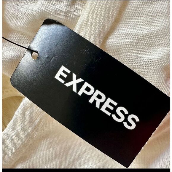 Express One Eleven cream long floor length sleeveless top - Picture 9 of 10